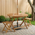 Foldable Garden Table Natural Ø110 x 75 cm Solid Acacia Wood