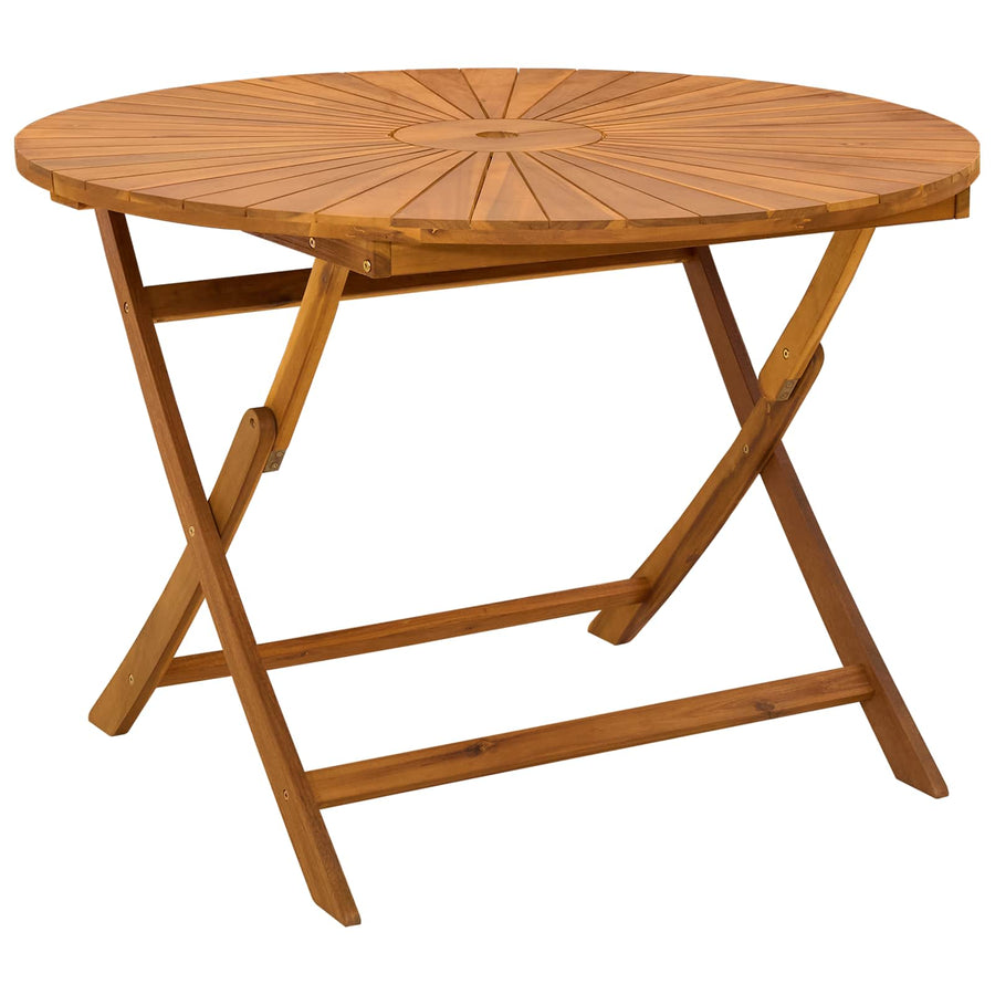 Vouw Tuin Tafel Naturel Ø110 x 75 cm Massief Acaciahout