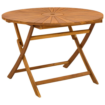 Vouw Tuin Tafel Naturel Ø110 x 75 cm Massief Acaciahout