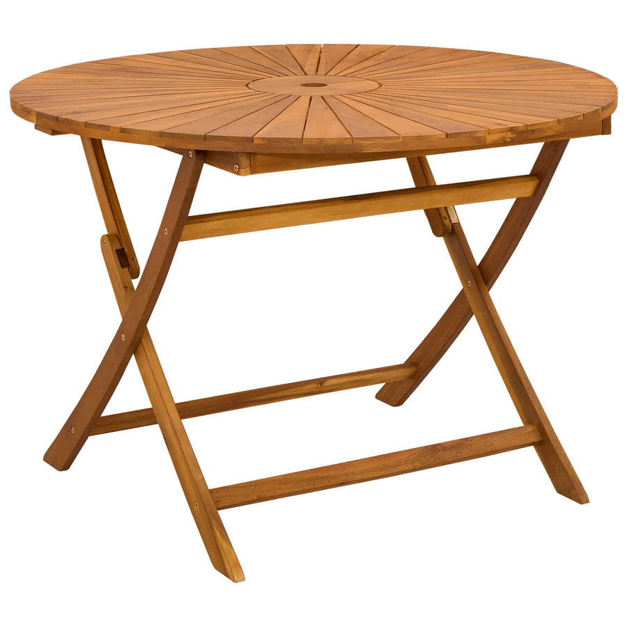 Vouw Tuin Tafel Naturel Ø110 x 75 cm Massief Acaciahout