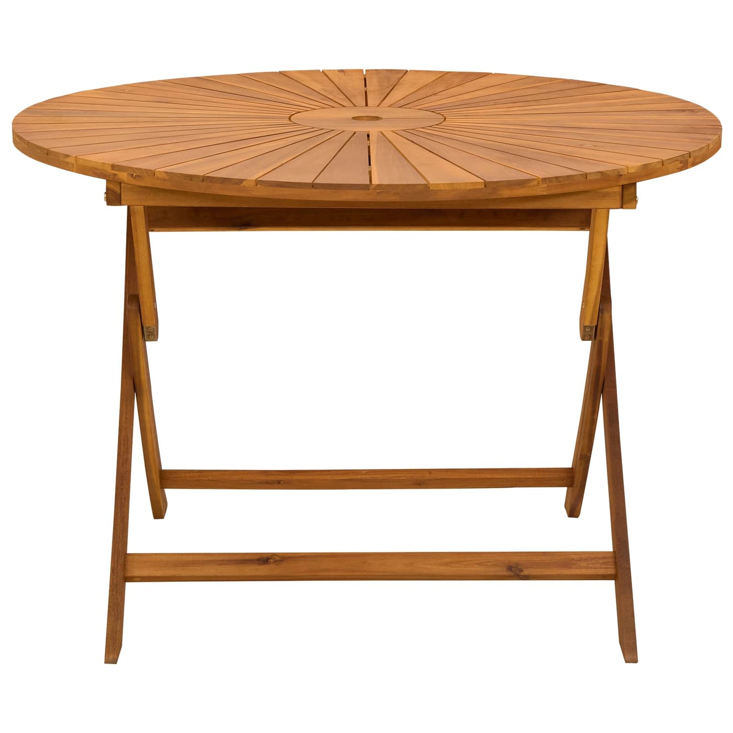 Vouw Tuin Tafel Naturel Ø110 x 75 cm Massief Acaciahout