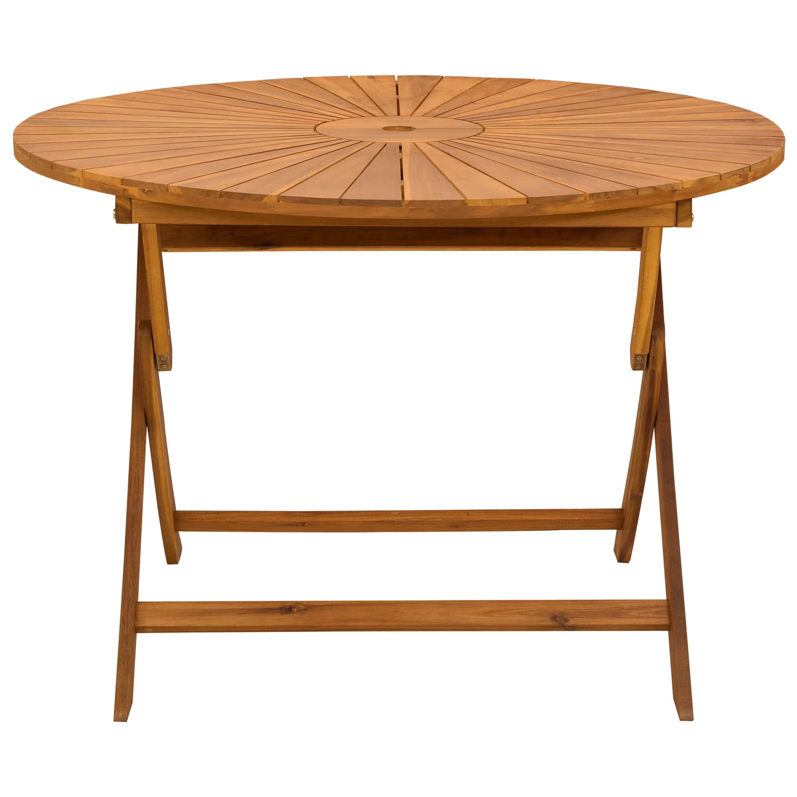 Vouw Tuin Tafel Naturel Ø110 x 75 cm Massief Acaciahout
