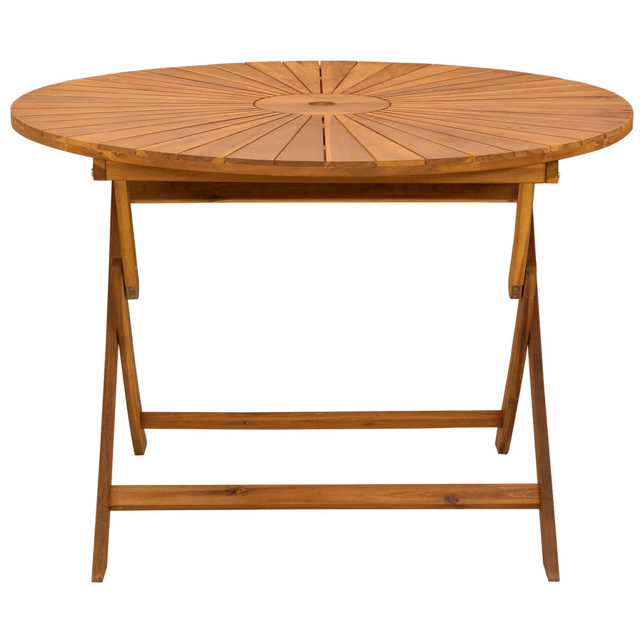 Vouw Tuin Tafel Naturel Ø110 x 75 cm Massief Acaciahout