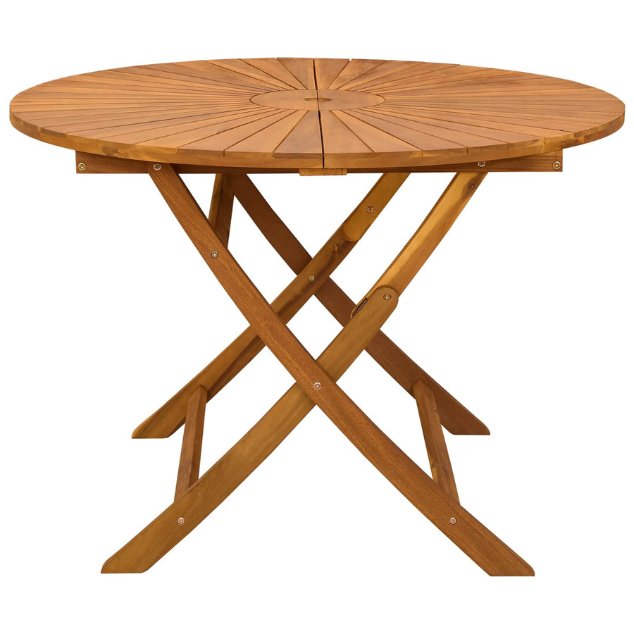 Vouw Tuin Tafel Naturel Ø110 x 75 cm Massief Acaciahout