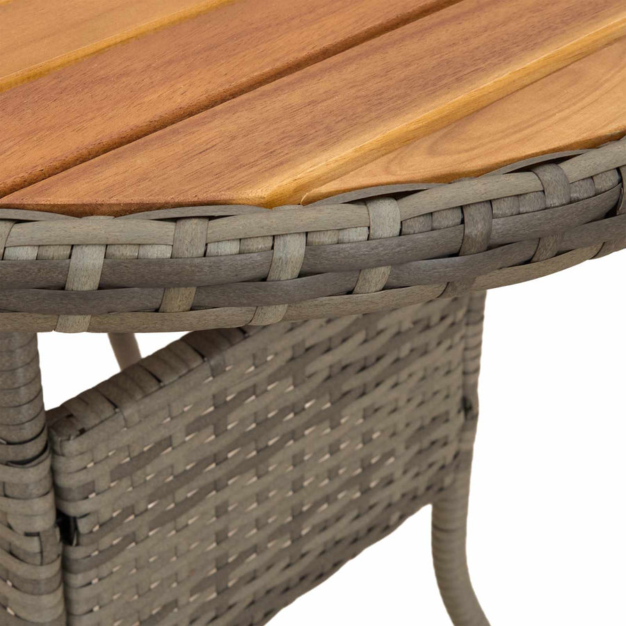 Dinertafel Grijs en Acacia 70 x 70 x 73 cm Massief Acaciahout