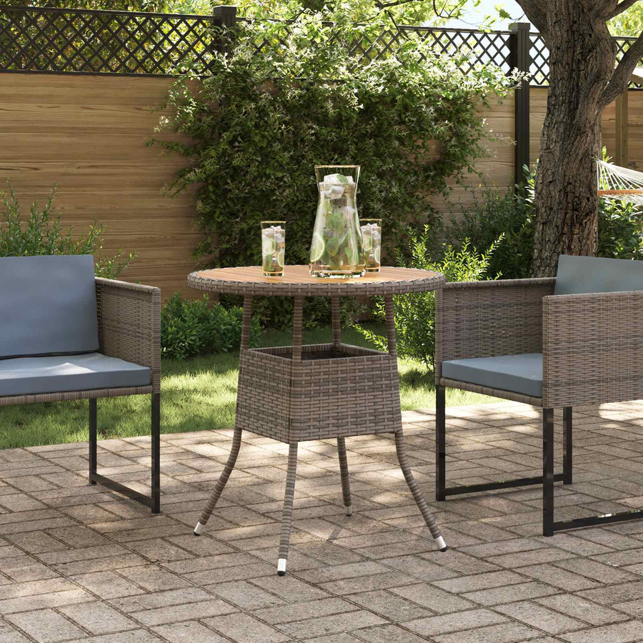 Dinertafel Grijs en Acacia 70 x 70 x 73 cm Massief Acaciahout