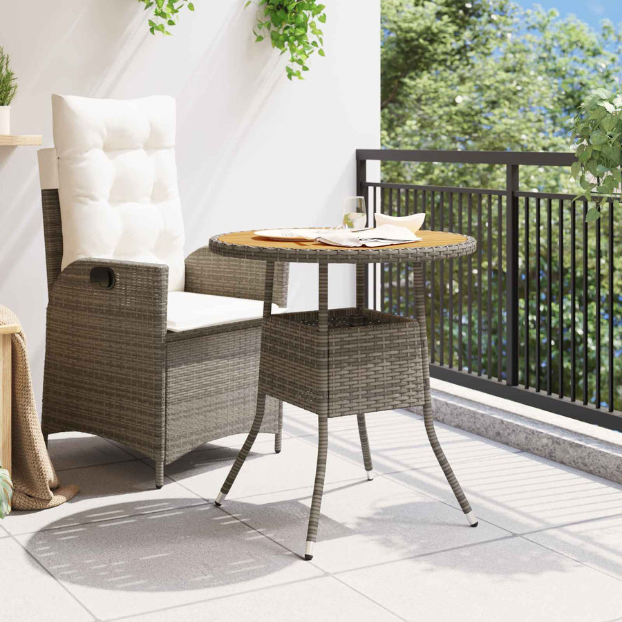 Dinertafel Grijs en Acacia 70 x 70 x 73 cm Massief Acaciahout