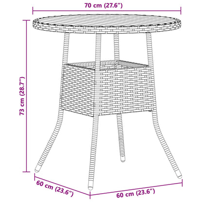 Dinertafel Grijs en Acacia 70 x 70 x 73 cm Massief Acaciahout