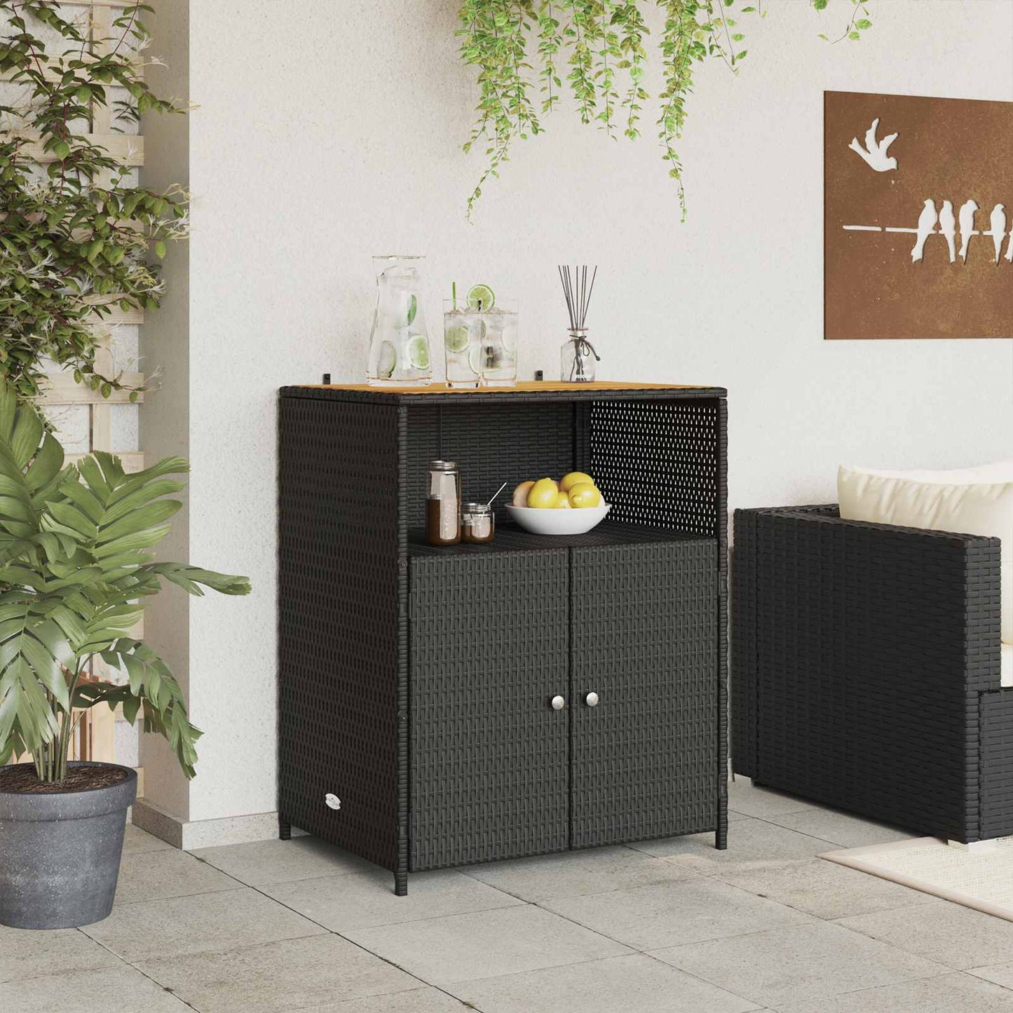 Kast met plank Zwart 70 x 50 x 87 cm Polyester en Roly Ratten