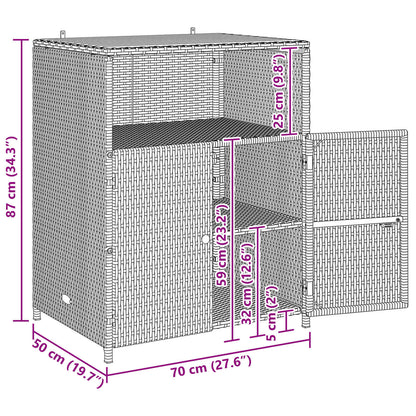 Kast met plank Grijs 70 x 50 x 87 cm Polyester en Roly Ratten