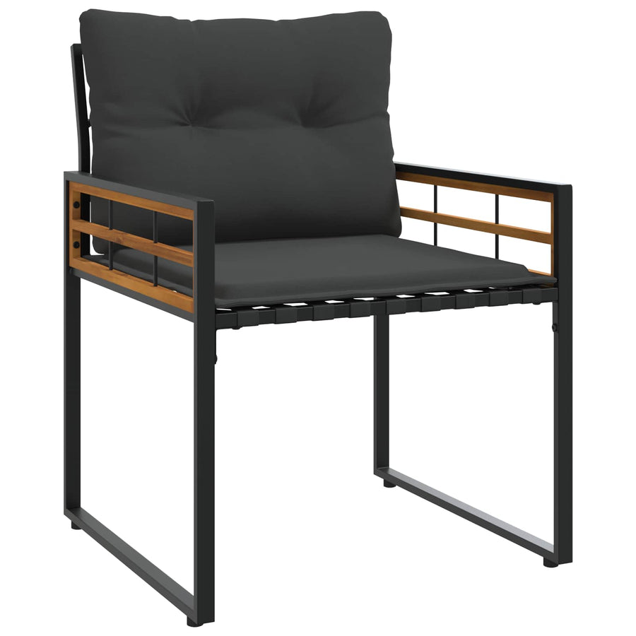 Buitenmeubelset Met Kussen 4 Pcs Middelgrijs Donkergrijs Bank +2x stoel +tafel
