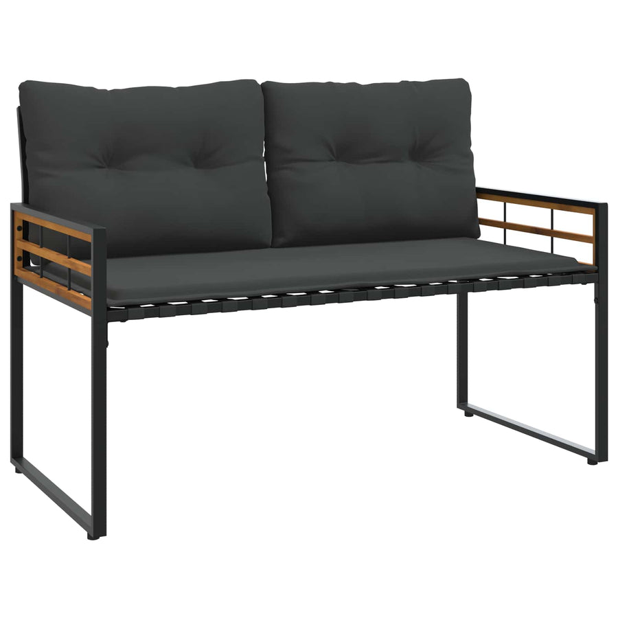 Buitenmeubelset Met Kussen 4 Pcs Middelgrijs Donkergrijs Bank +2x stoel +tafel