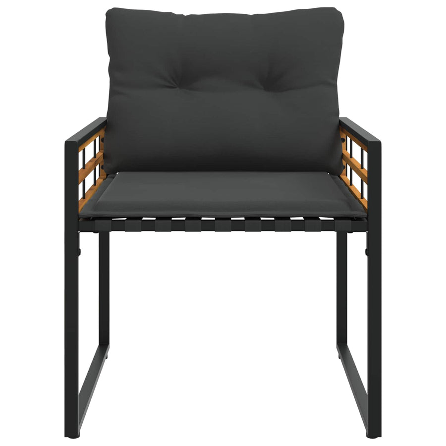 Buitenmeubelset Met Kussen 4 Pcs Middelgrijs Donkergrijs Bank +2x stoel +tafel