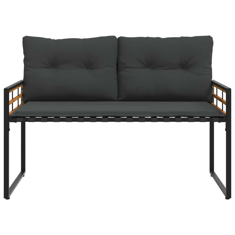 Buitenmeubelset Met Kussen 4 Pcs Middelgrijs Donkergrijs Bank +2x stoel +tafel