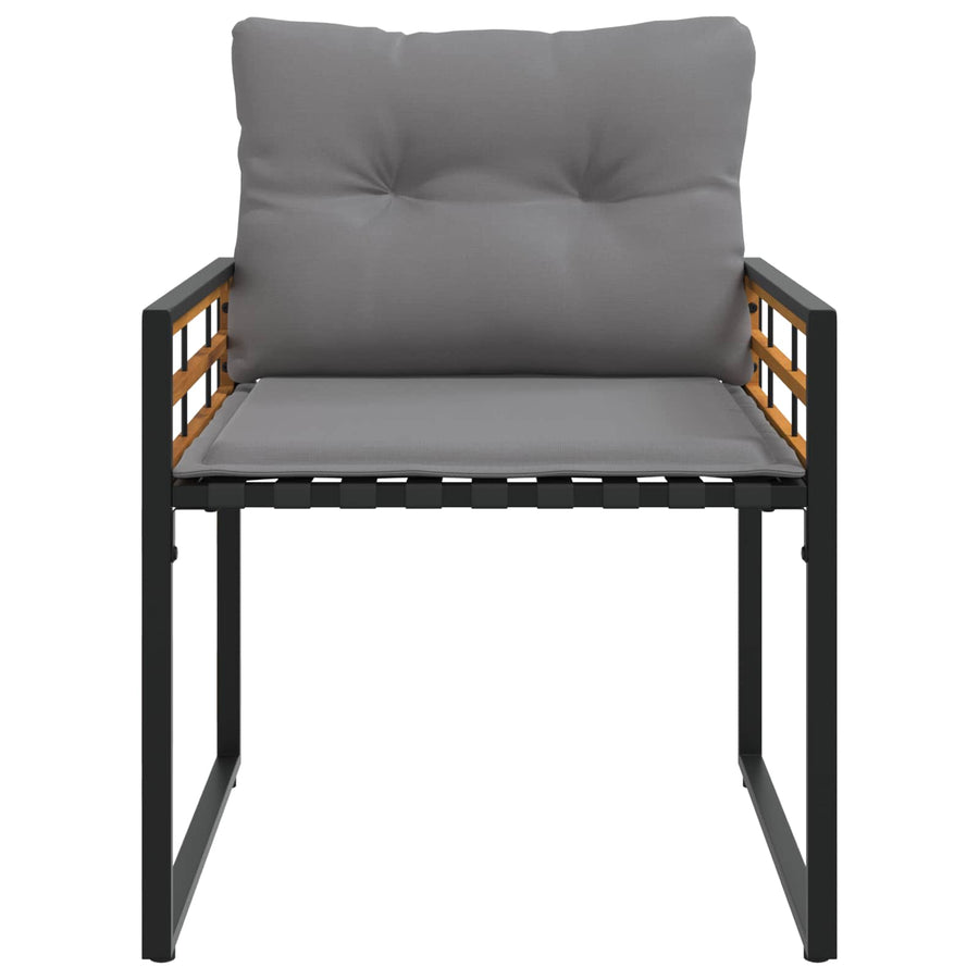 Buitenmeubelset Met Kussen 4 Pcs Lichtgrijs Bank +2x stoel +tafel