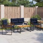 Tuinset 4-delig marineblauw met kussens