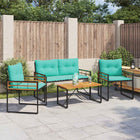 Outdoor Furniture Set with Cushion 4 pcs Turquoise