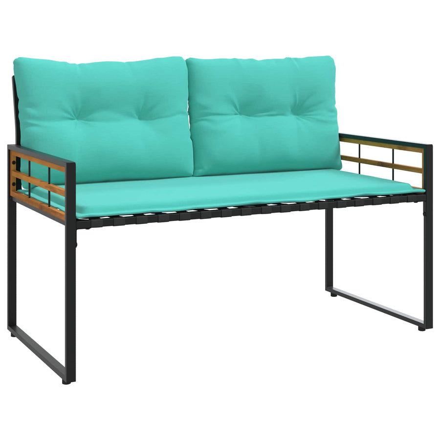 Buitenmeubelset Met Kussen 4 Pcs Turquoise Bank +2x stoel +tafel