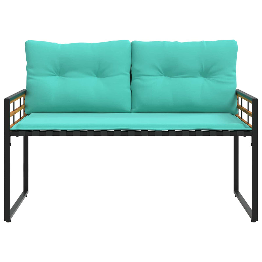 Buitenmeubelset Met Kussen 4 Pcs Turquoise Bank +2x stoel +tafel