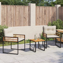 Buitenmeubelset Met Kussen 3 Pcs Crème Crèmewit 2x stoel +tafel