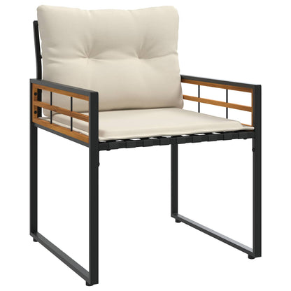 Buitenmeubelset Met Kussen 3 Pcs Crème Crèmewit 2x stoel +tafel