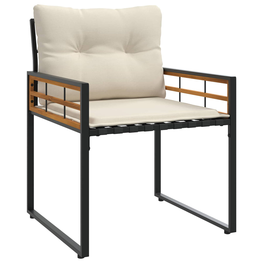 Buitenmeubelset Met Kussen 3 Pcs Crème Crèmewit 2x stoel +tafel