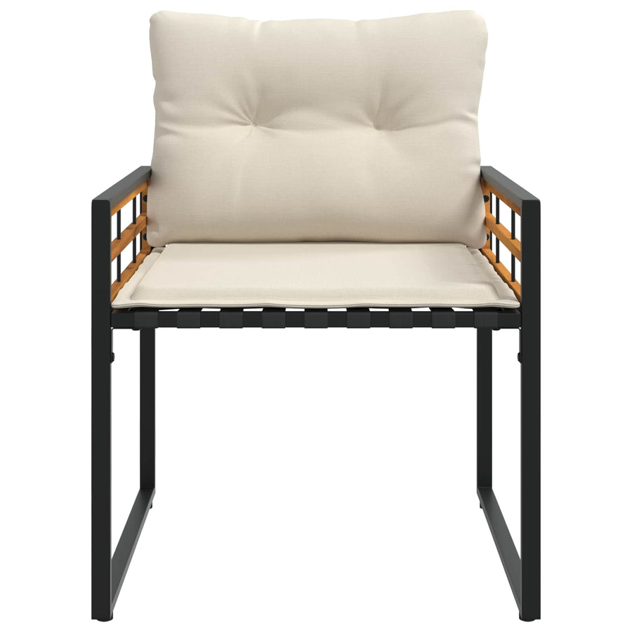 Buitenmeubelset Met Kussen 3 Pcs Crème Crèmewit 2x stoel +tafel