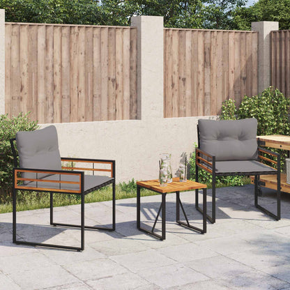 Buitenmeubelset Met Kussen 3 Pcs Lichtgrijs 2x stoel +tafel
