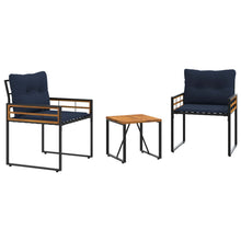 Buitenmeubelset Met Kussen 3 Pcs Marineblauw 2x stoel +tafel