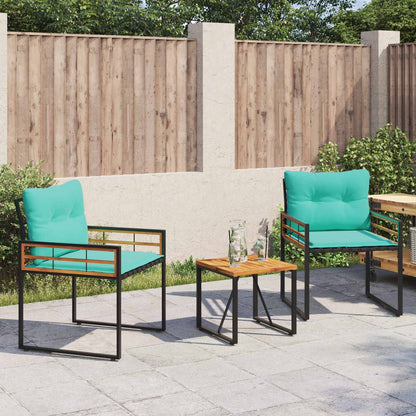 Buitenmeubelset Met Kussen 3 Pcs Turquoise 2x stoel +tafel