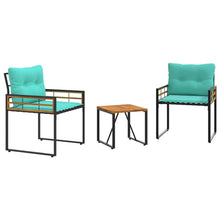 Buitenmeubelset Met Kussen 3 Pcs Turquoise 2x stoel +tafel