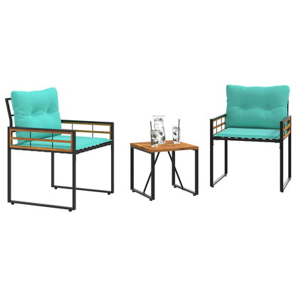 Buitenmeubelset Met Kussen 3 Pcs Turquoise 2x stoel +tafel