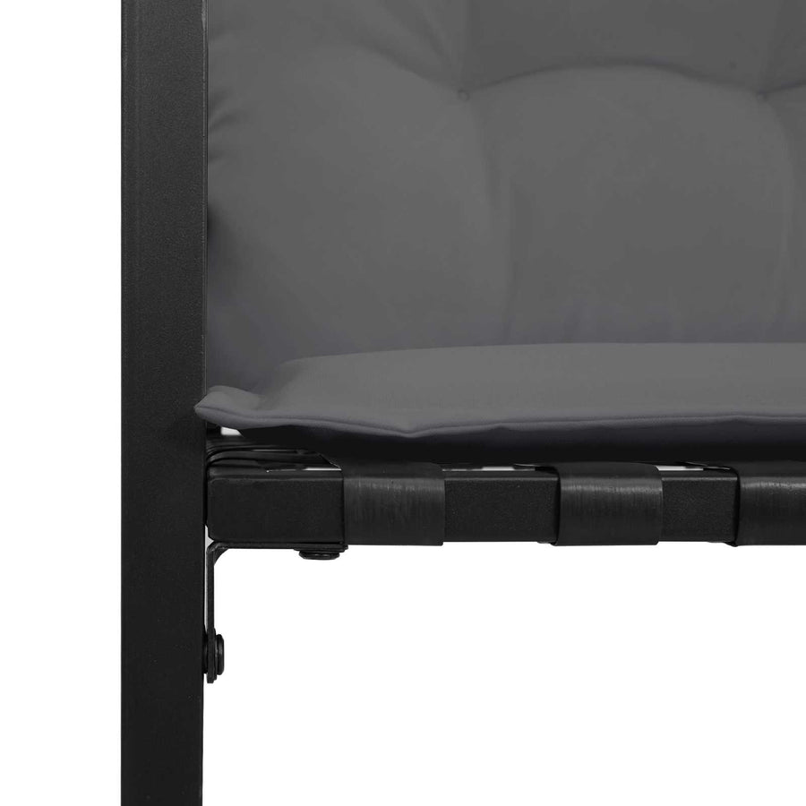 Houten Laag Bank Met Kussen Effen 114 X 55 X 77 Cm Lichtgrijs