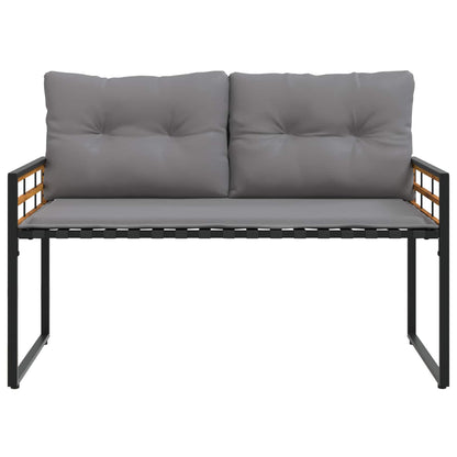 Houten Laag Bank Met Kussen Effen 114 X 55 X 77 Cm Lichtgrijs