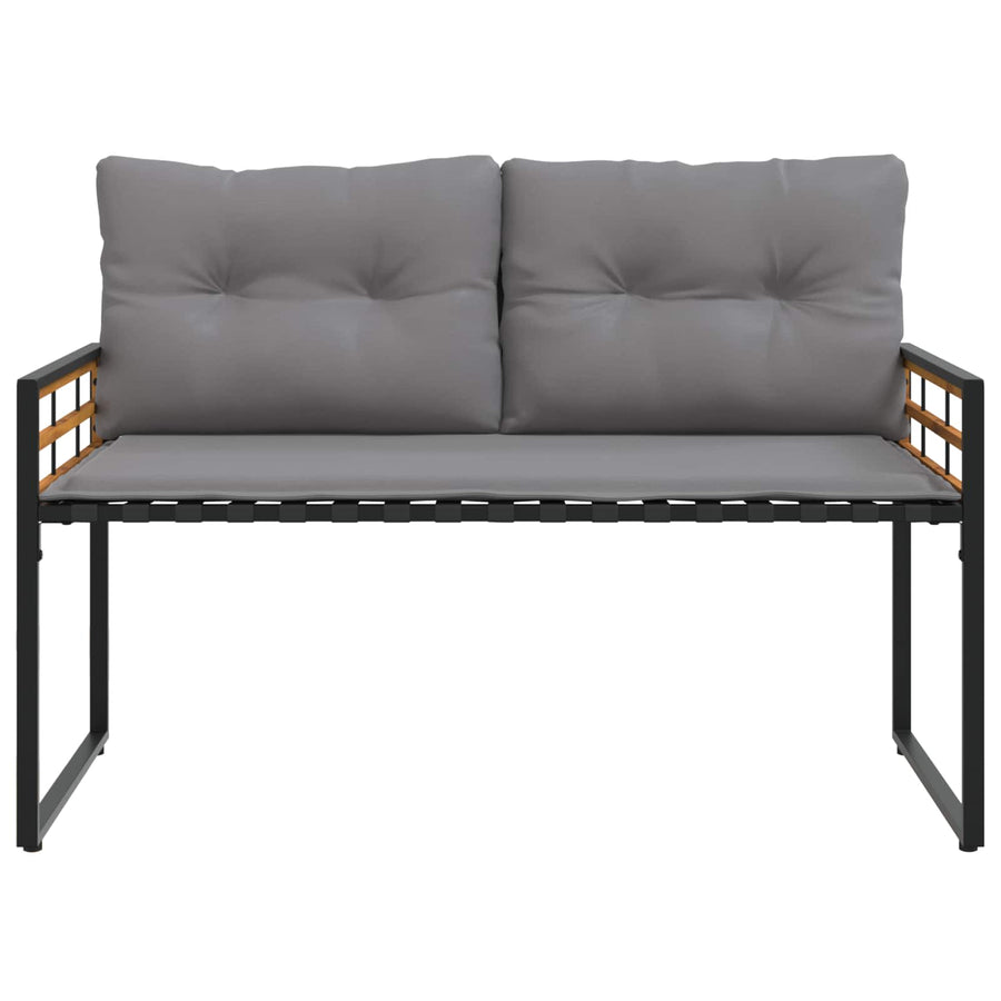 Houten Laag Bank Met Kussen Effen 114 X 55 X 77 Cm Lichtgrijs