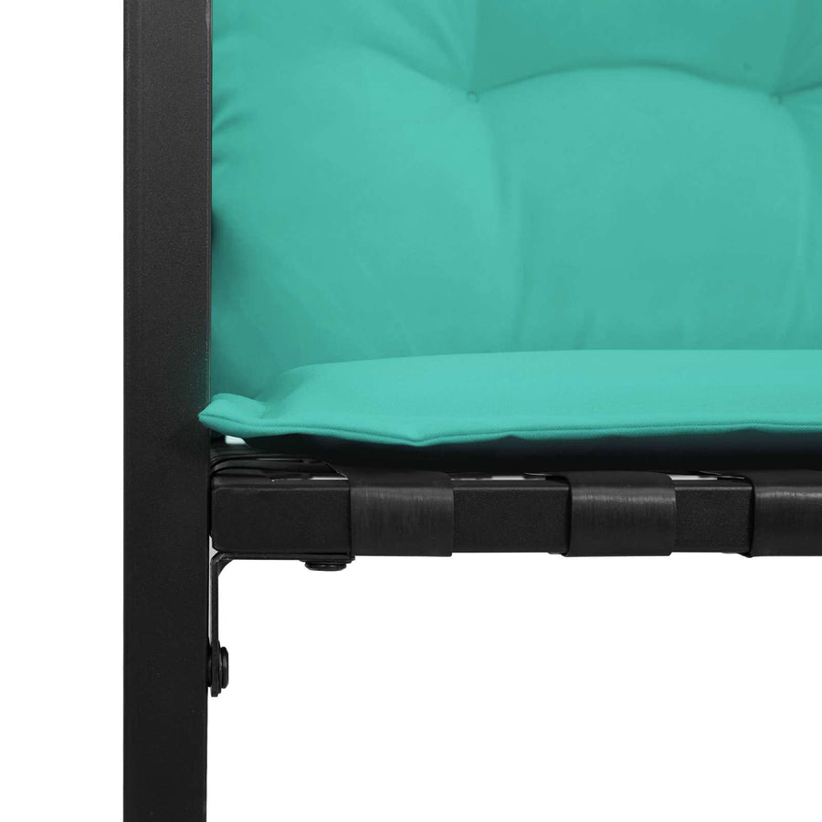 Houten Laag Bank Met Kussen Effen 114 X 55 X 77 Cm Turquoise