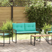 Houten lage bank 114x55x77 cm turquoise