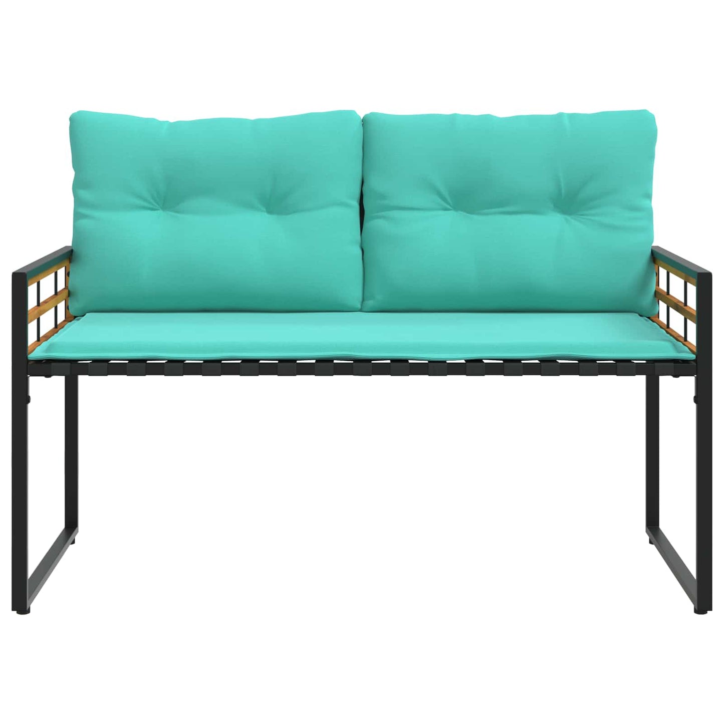 Houten Laag Bank Met Kussen Effen 114 X 55 X 77 Cm Turquoise