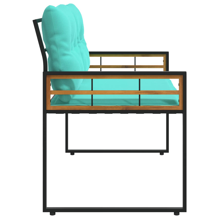 Houten Laag Bank Met Kussen Effen 114 X 55 X 77 Cm Turquoise