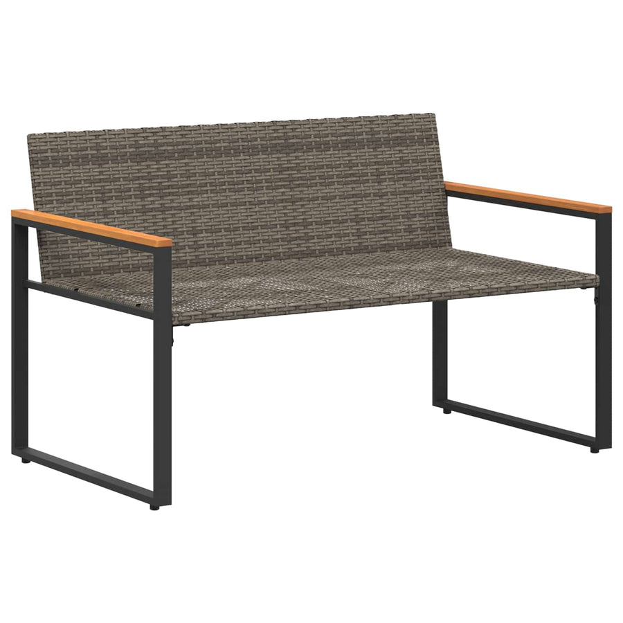 Bank Met Kussen 115 X 65 X 72 Cm Rattan grijs en donkergrijs