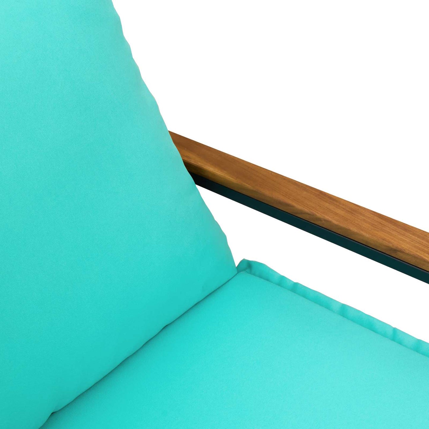 Bank Met Kussen 115 X 65 X 72 Cm Rattan Zwart en turquoise