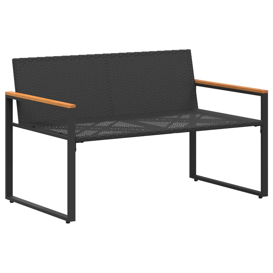 Bank Met Kussen 115 X 65 X 72 Cm Rattan Zwart en turquoise
