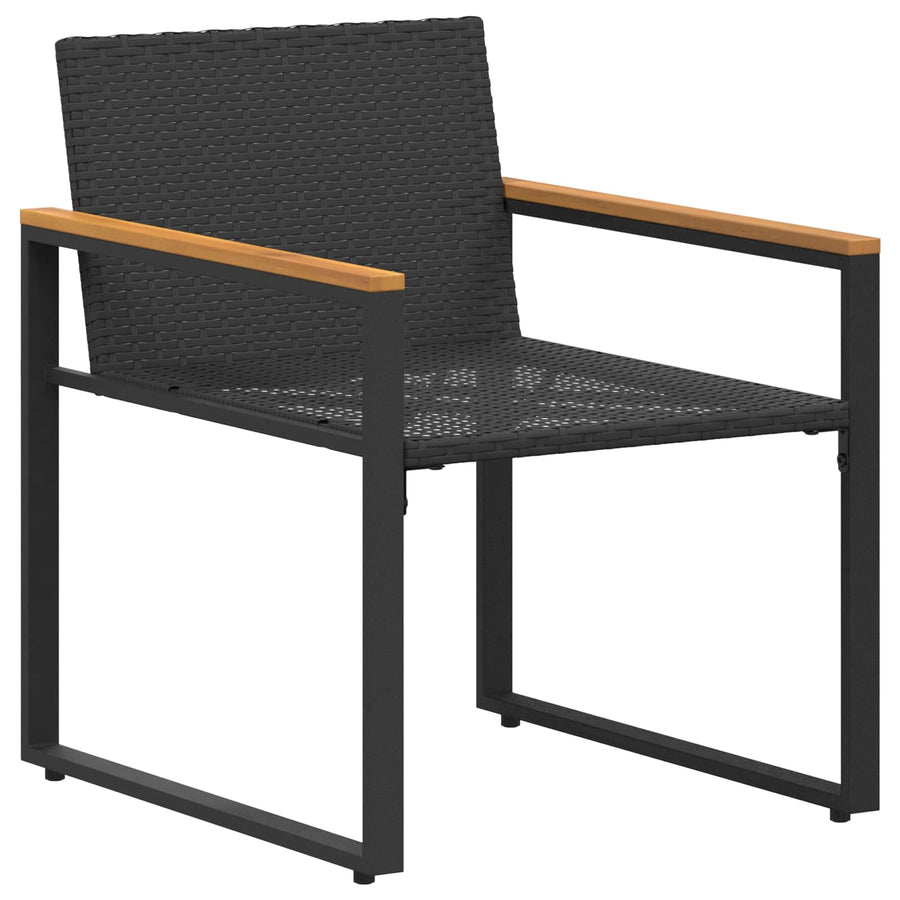 Meubelsets Met Kussen 3 Pcs En Cream Wit Rattan Zwart en crèmewit