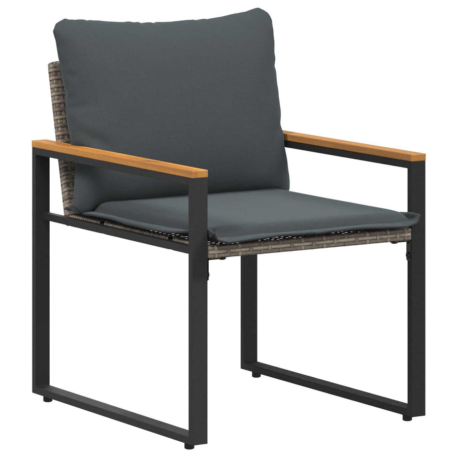 Meubelsets Met Kussen 3 Pcs Rattan grijs en donkergrijs