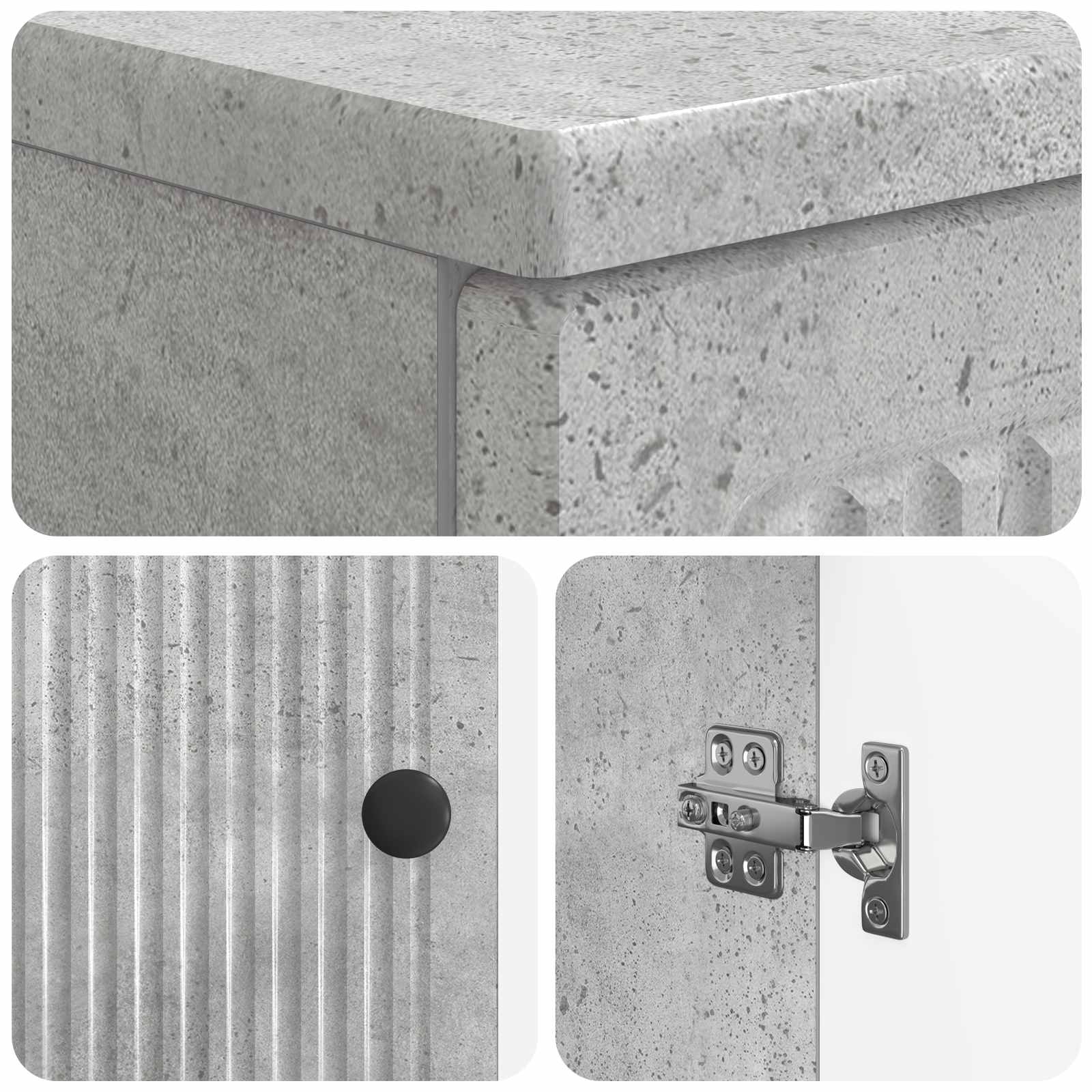 Badkamer wastafelkast EDE Betongrijs 59,5 x 31,5 x 59 cm