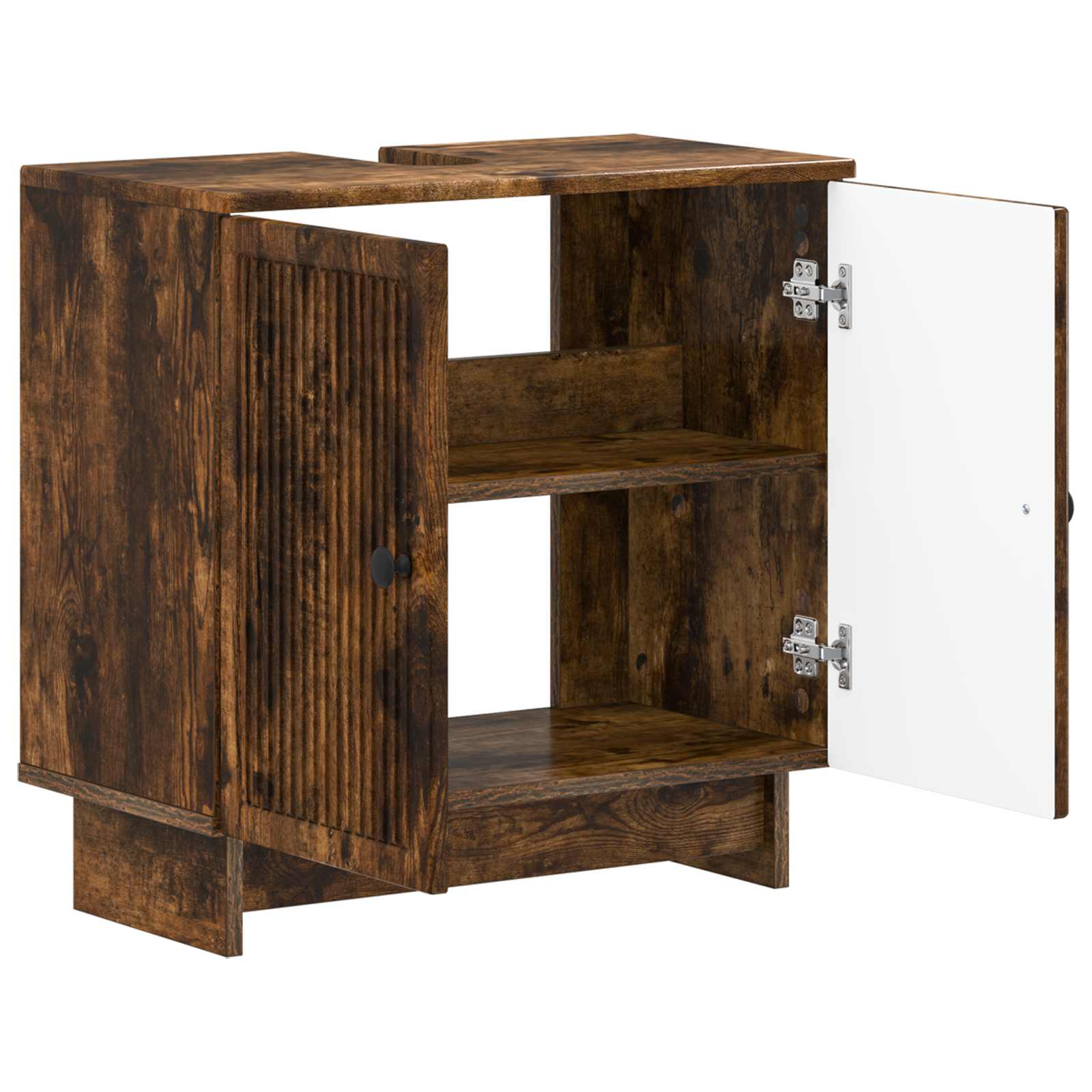 Badkamer wastafelkast EDE Gerookt eiken 59,5 x 31,5 x 59 cm