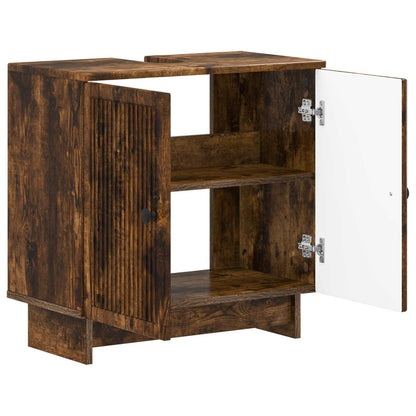 Badkamer wastafelkast EDE Gerookt eiken 59,5 x 31,5 x 59 cm