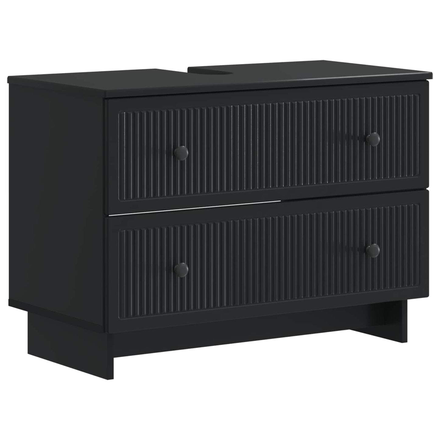 Badkamer wastafelkast EDE Zwart 82 x 41 x 59 cm Bewerkt hout