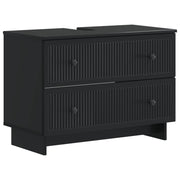 Badkamer wastafelkast EDE 82x41x59 cm zwart bewerkt hout