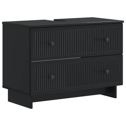 Badkamer wastafelkast EDE Zwart 82 x 41 x 59 cm Bewerkt hout